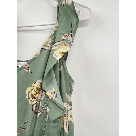 Xhilaration Koolot style silky jade floral pant jumpsuit Size M - Picture 4 of 7